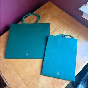 Rolex brand new green shopping bags 2 sizes